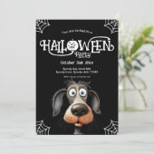 Bang hond Halloween feest Kaart (Staand voorkant)