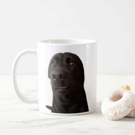 Bang hond meme Mok dubbelzijdig (Met donut)