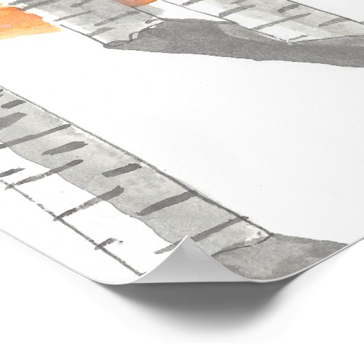 Bang in de sneeuw poster (Hoek)