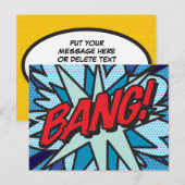 BANG Je Bericht Spraakballon Fun Retro Aankondigingskaart (Voorkant / Achterkant)