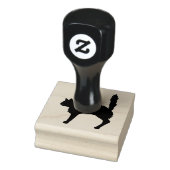 Bang kat silhouet met gebogen rug en staart omhoog rubberstempel (Stempel)