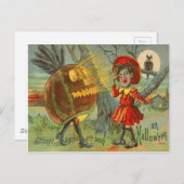 Bang Kind Uil Volle Maan Jack O' Lantern Briefkaart (Voorkant / Achterkant)