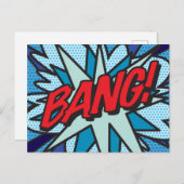 BANG Leuke Retro Strip Pop Art Aankondigingskaart (Voorkant / Achterkant)