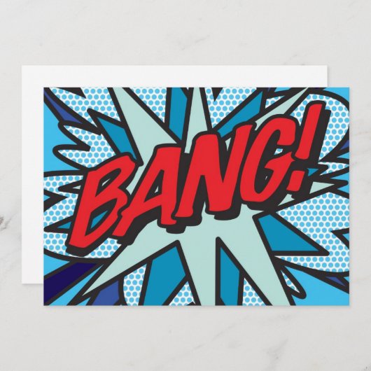 BANG Leuke Retro Strip Pop Art Kaart (Voorkant / Achterkant)