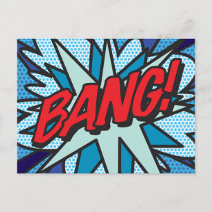 BANG Leuke Retro Stripboek Pop Art Aankondigingskaart