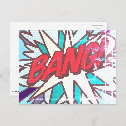 BANG Leuke Retro Stripboek Pop Art Briefkaart (Voorkant / Achterkant)