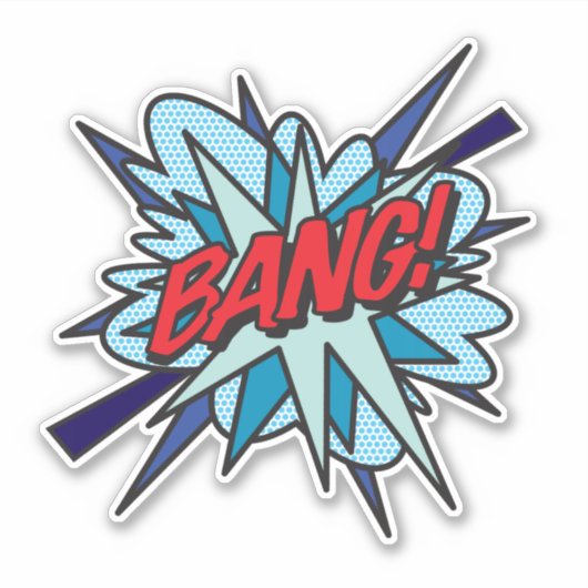 BANG Leuke Retro Stripboek Pop Art Sticker (Voorkant)