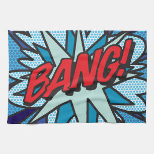 BANG Leuke Retro Stripboek Pop Art Theedoek