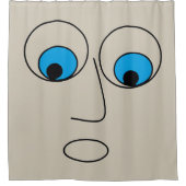 Bang Man Gezichtstekening Hilarisch Douchegordijn (Voorkant)