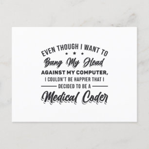 Bang My Head Medical Coder Programmer ICD Briefkaart