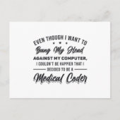 Bang My Head Medical Coder Programmer ICD Briefkaart (Voorkant)