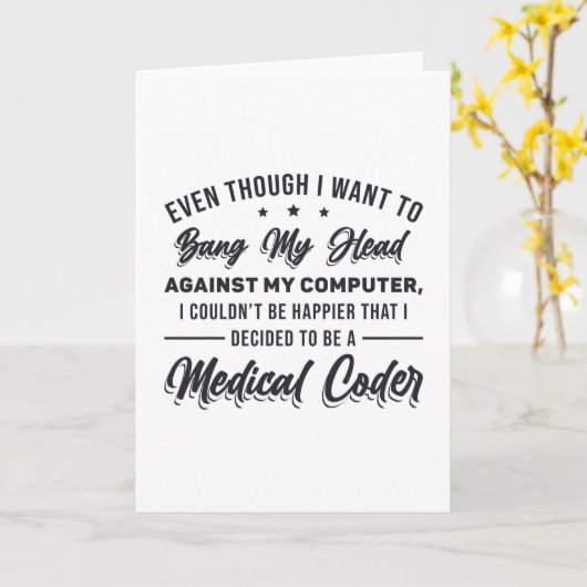 Bang My Head Medical Coder Programmer ICD Kaart (Gele Bloem)