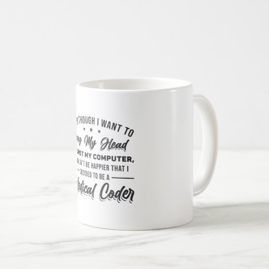 Bang My Head Medical Coder Programmer ICD Koffiemok (Voorkant rechts)