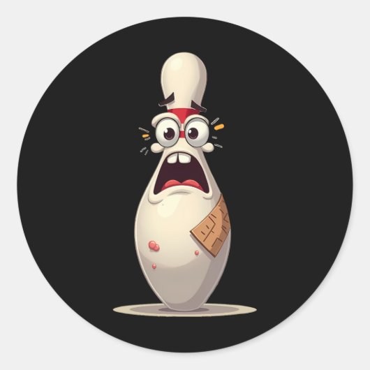 Bang Pin Funny Bowling Lover Bowlers Graphic Voor Ronde Sticker (Voorkant)