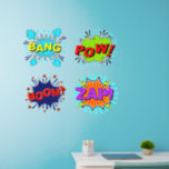 Bang Pow Boom Zap Pop Art 36" Muurstickers<br><div class="desc">4 Grote Pop Art Wall Decals - - Verander de grootte van deze decals door de grootte van het Decal Sheet te wijzigen - 4 formaten - van 12 x 12 inch tot 36 x 36 inch - - Deze zijn gedrukt op een transparante achtergrond, maar u kunt als u...</div>