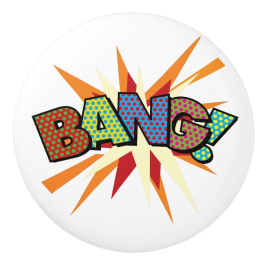 BANG Pret Retro Comic Book Pop Art Keramische Knop (Voorkant)