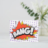 Bang Retro Action Comic Book Bubble Briefkaart (Staand voorkant)