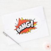 Bang Retro Action Comic Book Bubble Ovale Sticker (Envelop)