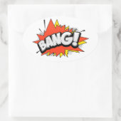 Bang Retro Action Comic Book Bubble Ovale Sticker (Tas)