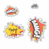 Bang Retro Action Comic Book Bubble Sticker (Voorkant)
