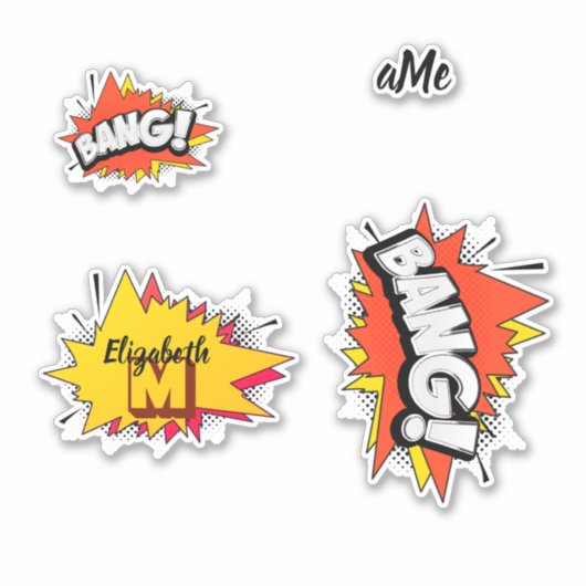 Bang Retro Action Comic Book Bubble Sticker (Voorkant)