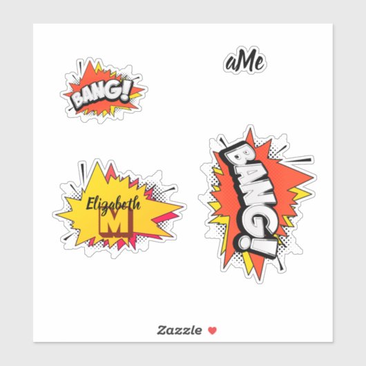 Bang Retro Action Comic Book Bubble Sticker (Vel)