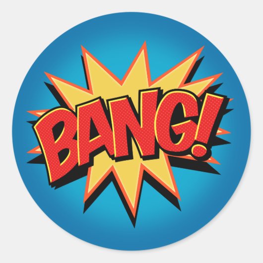 Bang! Ronde Sticker (Voorkant)