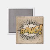 BANG!  stripboek Steampunk Pop Magneet (Voorkant / Achterkant)