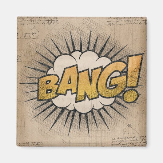BANG!  stripboek Steampunk Pop Magneet (Voorkant)