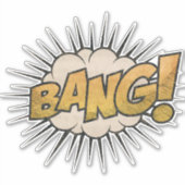 BANG!  stripboek Steampunk Pop Sticker (Voorkant)