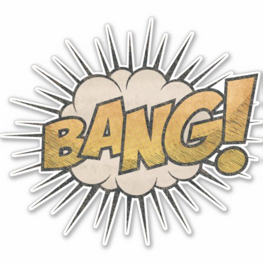 BANG!  stripboek Steampunk Pop Sticker (Voorkant)