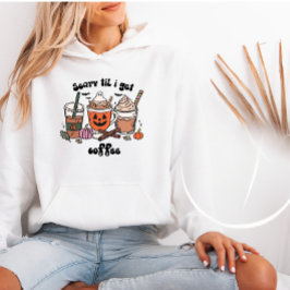 Bang tot ik koffie krijg Schattige Halloween Hoodie