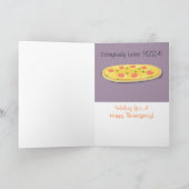 Bang Turkije Verzen Pizza Grappige Thanksgiving Feestdagen Kaart (Binnen)