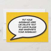 BANG Uw Bericht Spraakballon Fun Retro Aankondiging (Achterkant)