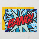 BANG Uw Bericht Spraakballon Fun Retro Aankondiging (Voorkant / Achterkant)