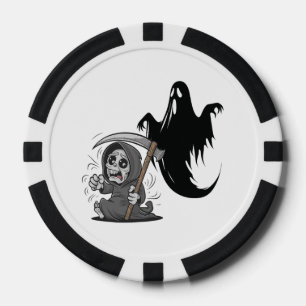 Bang voor een grimmige maaier en geest. poker chips