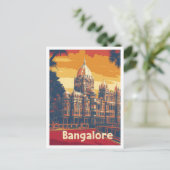 Bangalore India Art Vintage Travel Illustration Briefkaart (Staand voorkant)