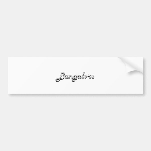 Bangalore India Classic Retro Design Bumpersticker (Voorkant)