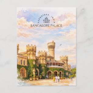 Bangalore Paleis India Aquarel Reis Herinnering Feestdagenkaart