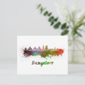 Bangalore skyline in waterverf briefkaart (Staand voorkant)