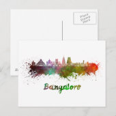 Bangalore skyline in waterverf briefkaart (Voorkant / Achterkant)