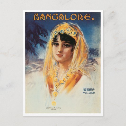 Bangalore  Song Sheet Hoesje Briefkaart (Voorkant)