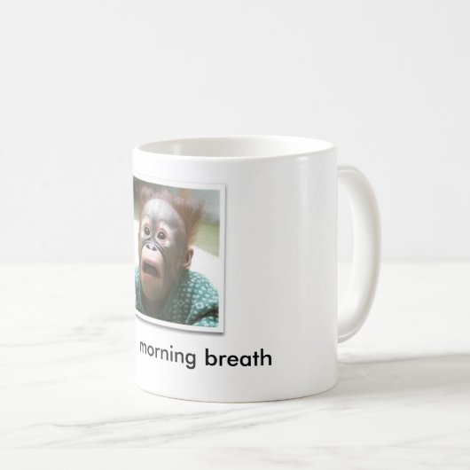 bange aap, EWW!  ochtendadem - Gepersonaliseerd Koffiemok (Voorkant rechts)