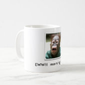 bange aap, EWW!  ochtendadem - Gepersonaliseerd Koffiemok (Voorkant links)