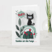 Bange Kat Familie Kaart (Voorkant)