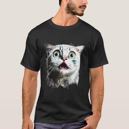 Bange Kat Gezicht Bange Kat T-shirt (Voorkant)
