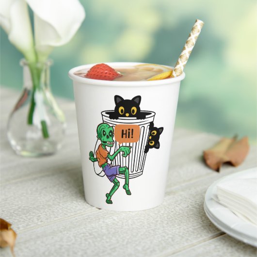 Bange Kat Halloween Papieren Bekers (Insitu)