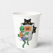 Bange Kat Halloween Papieren Bekers (Achterkant)