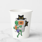 Bange Kat Halloween Papieren Bekers (Voorkant)