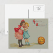 Bange Kinderen Lachende Jack O' Lantern Pompoen Briefkaart (Voorkant / Achterkant)
